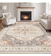 Area Rug Living Room Rugs - 9x12 Washable Boho Rug Vintage Oriental Distressed Farmhouse Large Th...