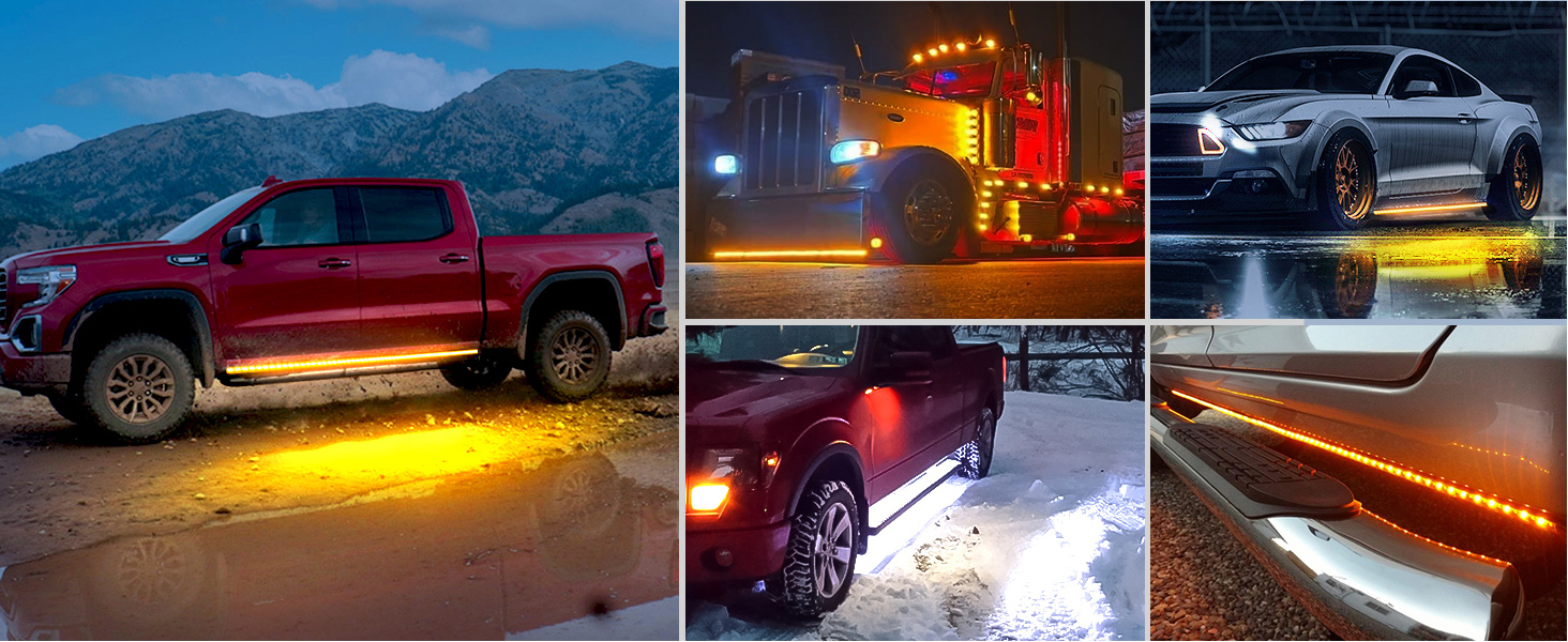 70 inch Truck Led Running Board Light Led Side Marker Light Turn Signal Light Bar