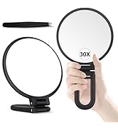 B Beauty Planet 30X Magnifying Mirror, Hand Mirror with Handle, Double Sided Hand Mirror with 30X...