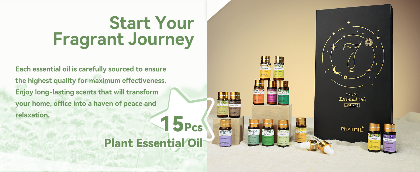 15 Pcs Pure Essential Oil Set