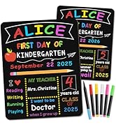 First &amp; Last Day of School Board, 10.3 x 13 Inch Double Sided Back to School Sign for Kids/Girls/...
