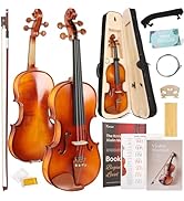 Kmise Violin 4/4 Full Set, Tough Jujube Wood Violins, Glossy Acoustic Fiddle for Adults, Beginner...