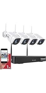 Firstrend Wireless Security Camera System with 3TB Local Storage, AI Human Detection, Two-Way Audio,...