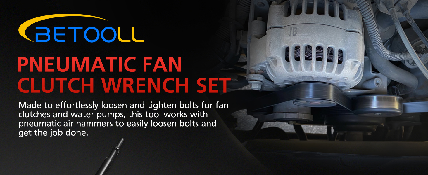 BETOOLL 8PCS Pneumatic Fan Clutch Wrench