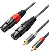 JOMLEY XLR to RCA Cable 3.3ft, Dual XLR Female to Dual RCA Male Patch Cords Hi-Fi Stereo Audio Co...