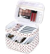 Gosect Makeup Bag, Portable Travel Make up Bag, Large Capacity Quilted Cosmetic Organizer Bag, Cu...