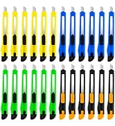 TIFICAL Box Cutter - 24 Pack Utility Knife - Sharp Razor Knife with 9mm Wide Snap-Off Blades - Li...