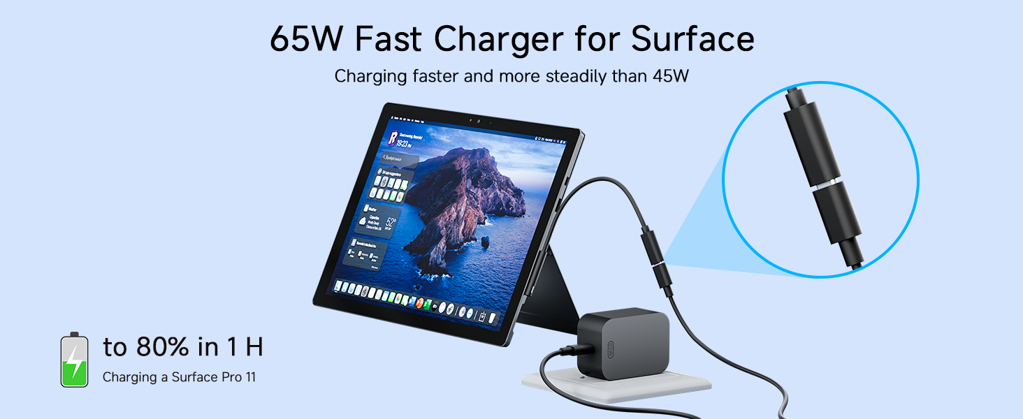 65W Fast Charger for Surface
