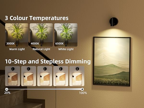 Spot Lights Indoor Wireless Uplights Indoor with Remote &amp;amp; Touch Dimmable 3CCT