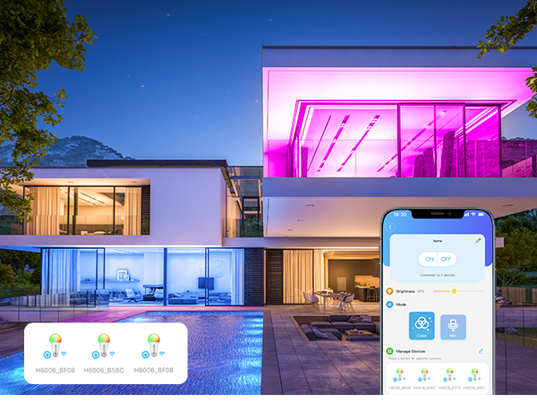 1000LM WiFi Bluetooth Color Changing Light Bulbs