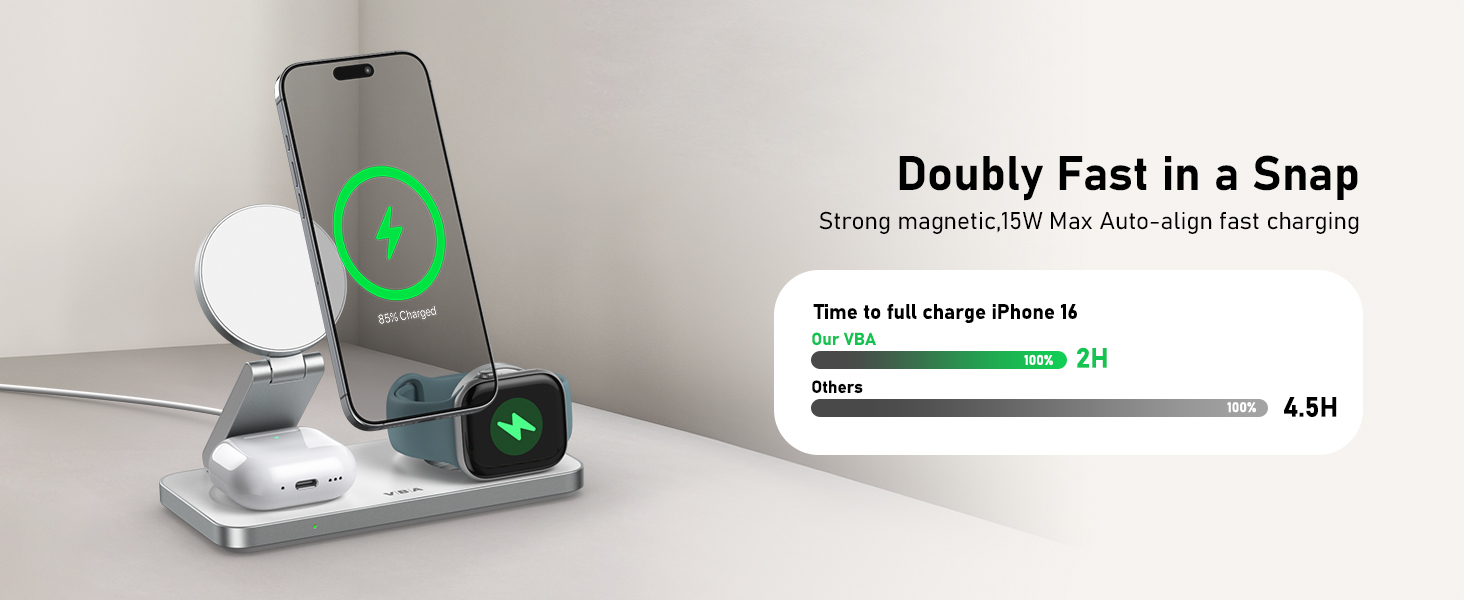 foldable 3 in 1 wireless charging station