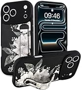 Jefonha Compatible with iPhone 17 Pro Max Case with Strap, Cute Aesthetic Floral Flowers Phone Ca...