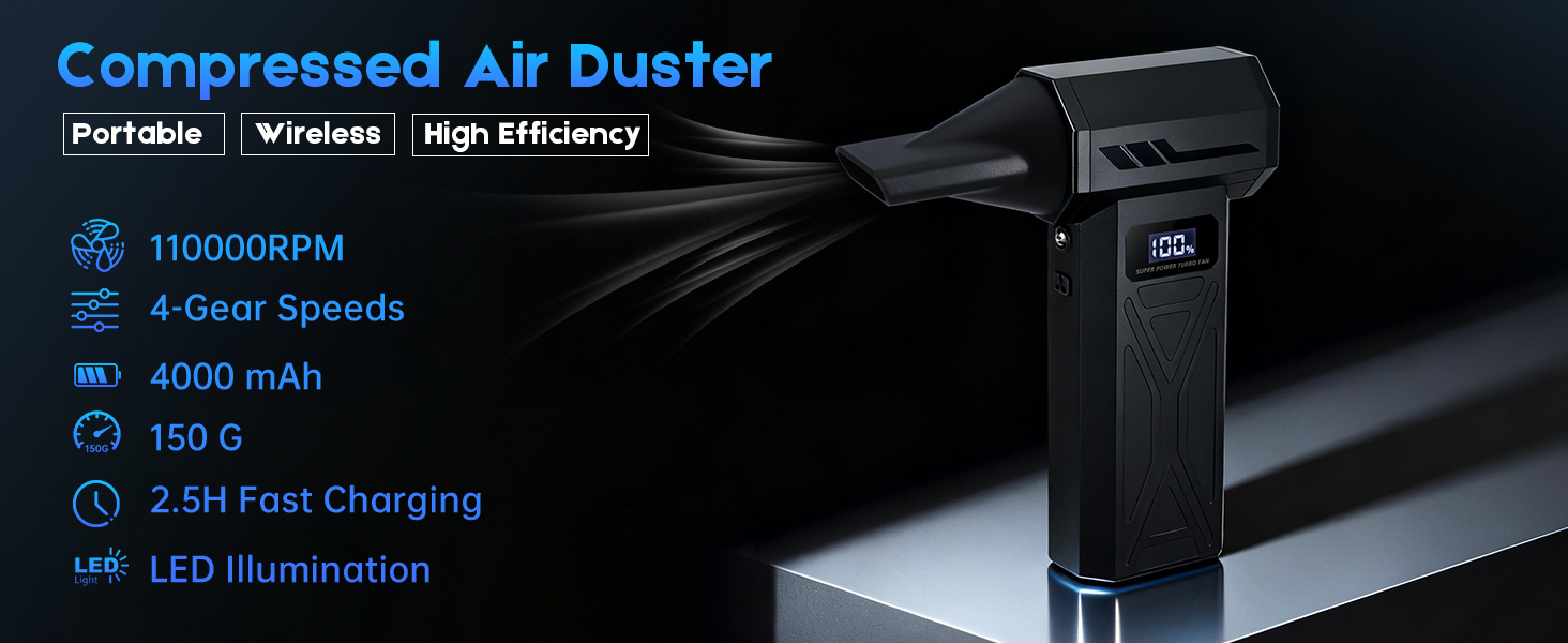 mini turbo snow blower Compressed Air Duster 110000RPM Super Power Electric Air Duster