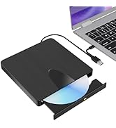 External Blu Ray Drive, USB 3.0 and Type-C Blu Ray Burner Portable Blu Ray DVD/CD/BD Player, 3D O...