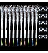30 PCs White Fiber Optic Wands Glow Sticks Long LED Light up Wedding Wand Party favors with 25 Gl...