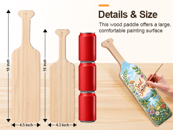 wooden paddle size 