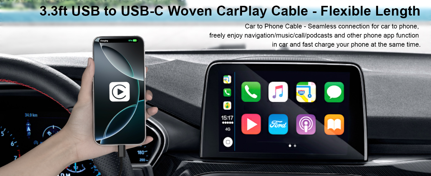 usb c carplay cable