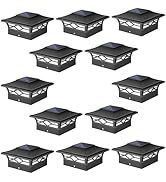 JOFIOS Solar Post Cap Lights Outdoor 12pack, Waterproof Solar Powered Deck Fence Post Lights for ...