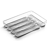 BINO 5-Slot Silverware Organizer for Drawer | Plastic Utensil Organizer for Kitche Drawers | Silv...