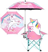 KABOER Kids Outdoor Folding Lawn and Camping Chair with Cup Holder and Carrying Bag, Children's C...