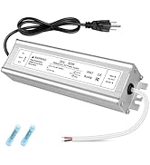 24V 60W LED Power Supply, IP67 Waterproof LED Driver, AC 80-265V to DC 24V 2.5A Converter, Outdoo...