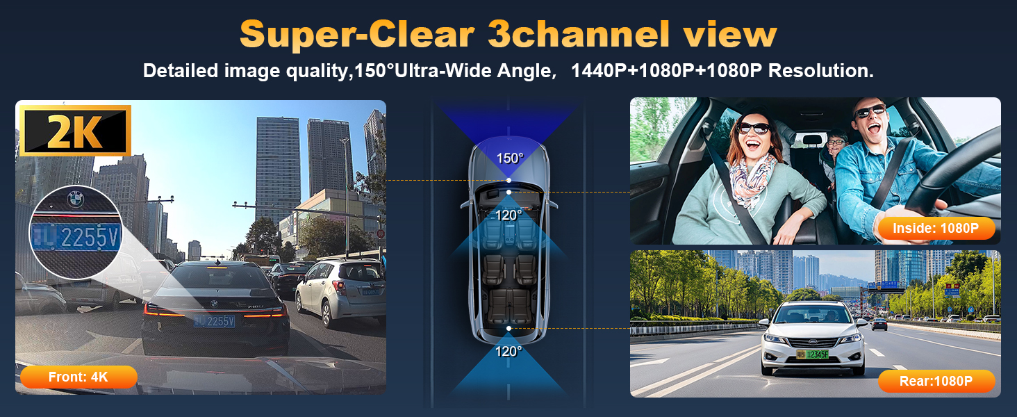 3 channel dash cam