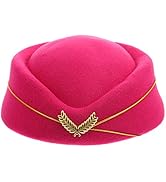 Toddmomy Felt Stewardess Hat Felt Flight Hat Flight Attendant Cap Air Hostess Hat Ladies Hats Ros...