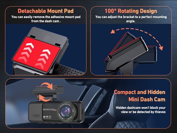 4k dash cam front and rear wifi