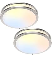 TOBUSA 2-Pack 12 Inch Flush Mount LED Ceiling Lights, 36W 3600lm Super Bright Kitchen Light Fixtu...