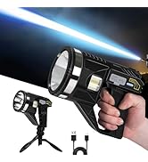 LiangJJ Spotlight 1000000 Lumens, 6 Modes Super Bright LED Rechargeable Spotlight Flashlight with...