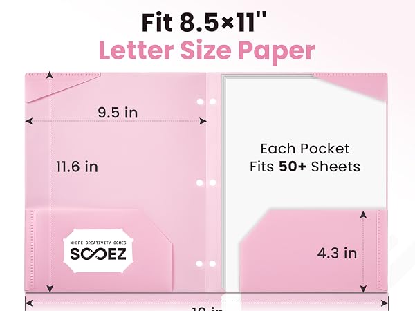 pocket folder for 3 ring binder with 14 colors