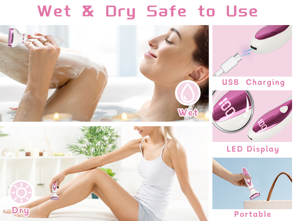 Electric Razor for Women Men Facial Hair Remover, Rechargeable Led Display Hair Removal Kit