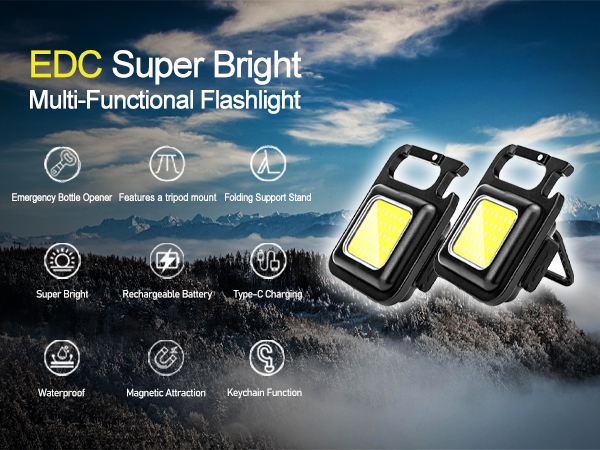 LED EDC super bright keychain flashlight
