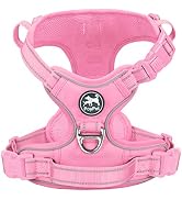 PoyPet No Pull Dog Harness, No Choke Reflective Dog Vest, Adjustable Pet Harnesses with 2 Leash A...