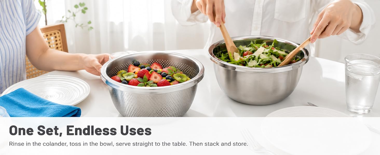 Paoli 304 Stainless Steel Fine Mesh Colander Set