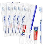 SLequipo 10 Disposable Toothbrushes with Toothpaste Individually Wrapped, Travel Kit Whit Plastic...