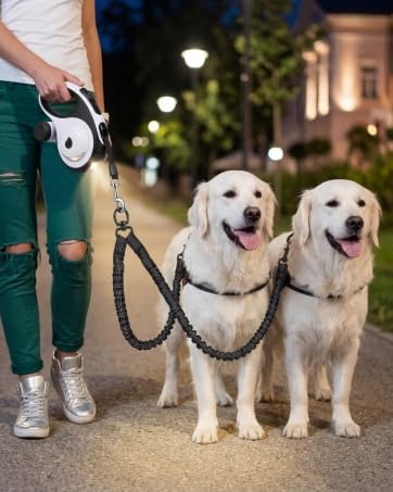 Dual Dog Leash with Led Light