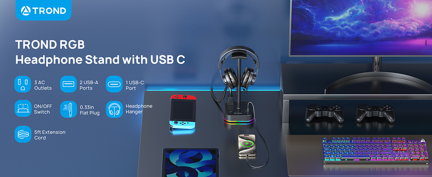 Headphone stand for desk