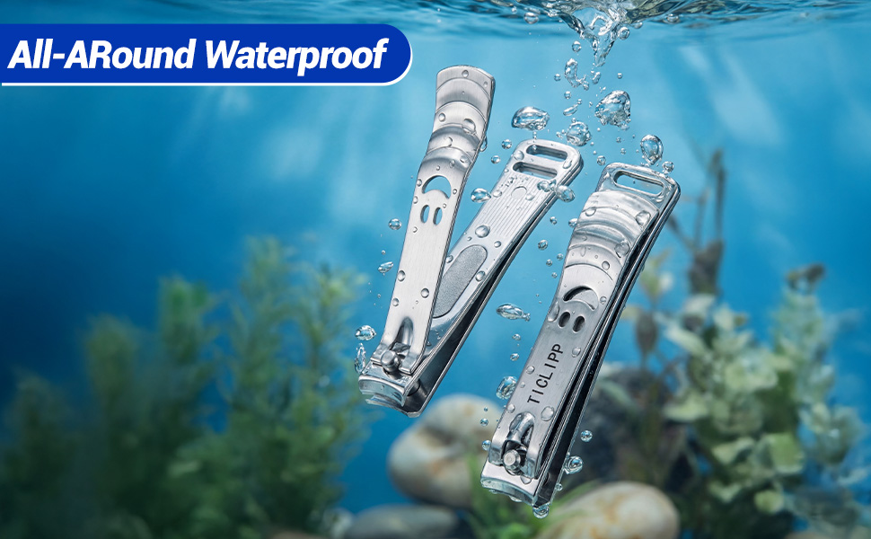 Waterproof stainless steel nail clipper, durable and easy to clean.