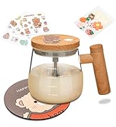 Self Stirring Mug With Lid, Self Mixing Cup, Electric High Speed Blender Mug, 400ml High Borosili...