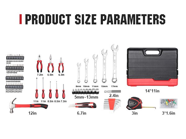 PRODUCT SIZE PARAMETERS