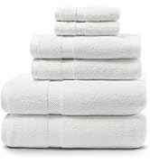 Villa Celestia 700 GSM Bathroom Towel Set of 6-2 Bath Towels, 2 Hand Towels, 2 Wash Cloths, 100% ...
