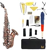 Curved Soprano Saxophone, B Flat Soprano Saxophone, Tuba Instrument, With Carrying Case And Stand...