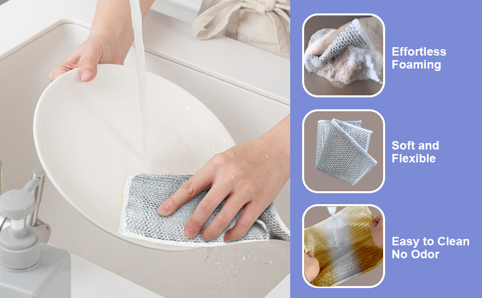 soft and flexible wire dishwashing rag