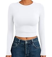 Trendy Queen Womens Long Sleeve Crop Tops Basic Slim Fitted Shirts Spring Fashion Outfits 2026 Te...