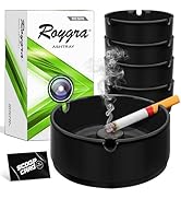 roygra Resin Ash Tray (5 Pack), Outdoor Ashtray for Outside Patio, Ashtrays for Cigarettes with 3...