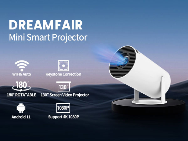 Mini Projector with WIFI 6 and Bluetooth