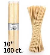 10" Barbecue Skewers, Bamboo Wooden Kabob Skewers for Appetizer, Fruit, Sausage, Chocolate Founta...
