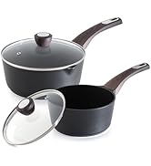 SENSARTE 2.0 &amp; 3.0 Quart Sauce Pan Sets with Lid, Cooking Pots Set, Nonstick Saucepan Set with Po...