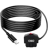 OBD Power Cable for Dash Camera, OBD to USB Type-C OBDII Power Adapter, Hardwire Charger Cable 24...